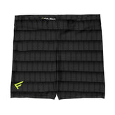 Women’s EnergyFit Shorts in black with a striped design, offering four-way stretch for active movement and comfort.