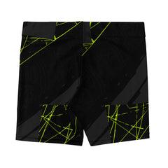 Women’s StrikeLine Shorts in neon grid black design, featuring elastic waistband and four-way stretch fabric for comfort.