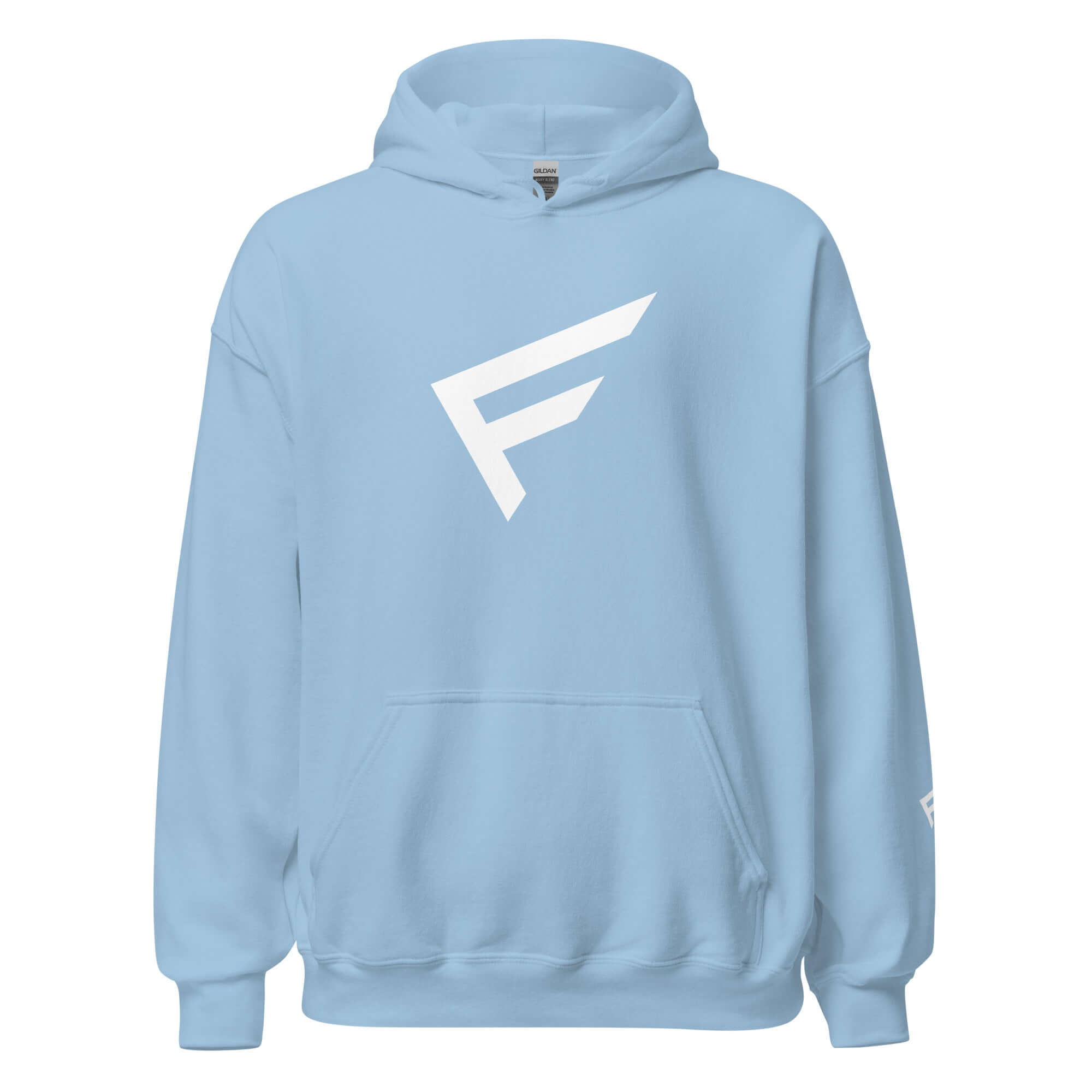 Light blue women's hoodie featuring the signature 'F' emblem, designed for comfort and bold movement.