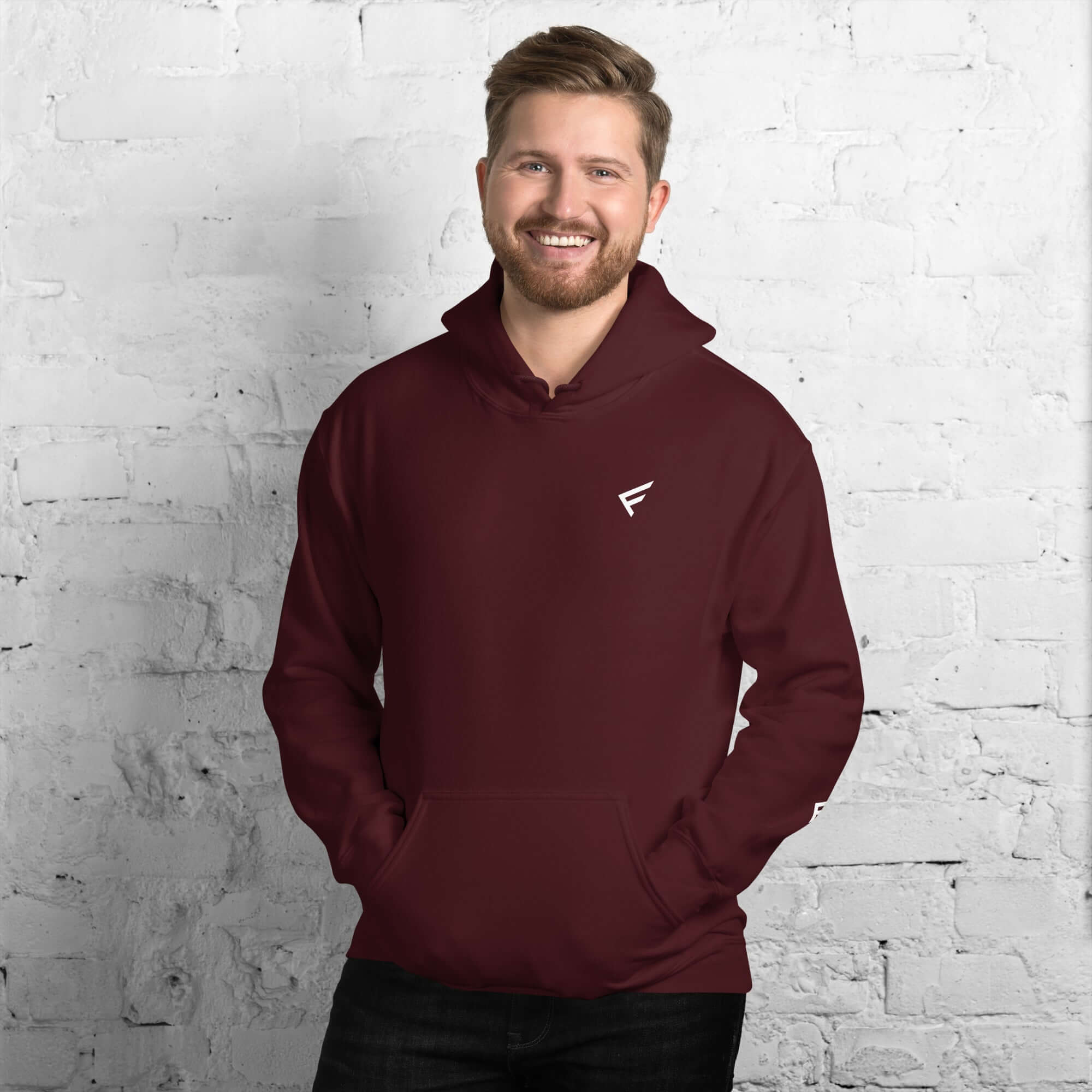 Men's hoodie in burgundy from Core Collection with a soft cotton blend, perfect for everyday wear and comfort.