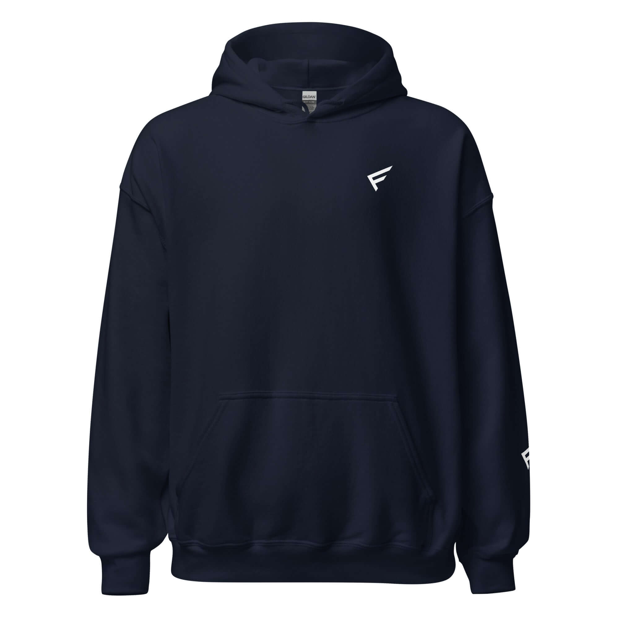 Men's Core Collection hoodie in classic navy color, crafted from a soft cotton-poly blend for ultimate comfort and durability.