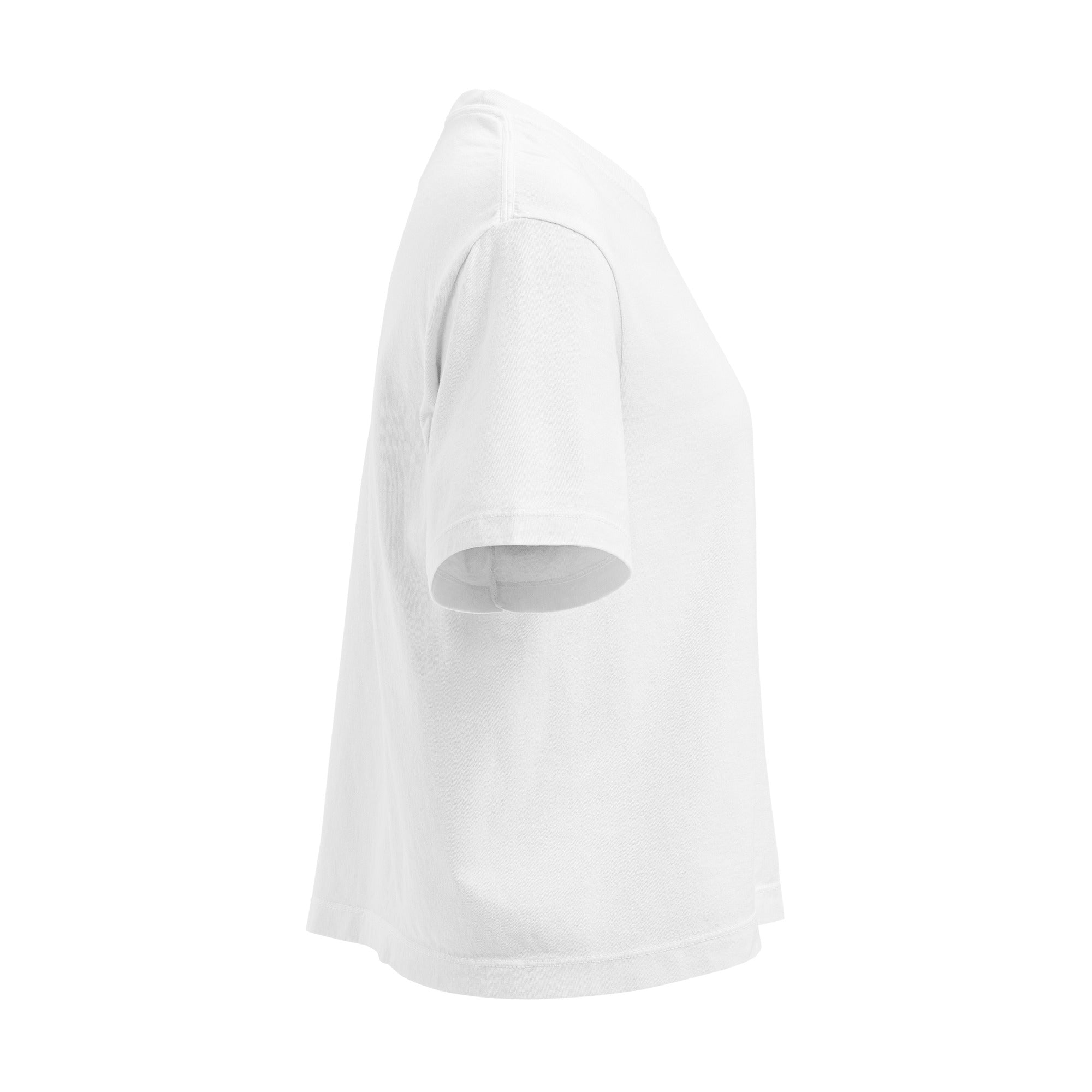 Worn-In Luxe Boxy Tee – Soft Neutral Edit in white, showcasing a boxy fit and relaxed silhouette.